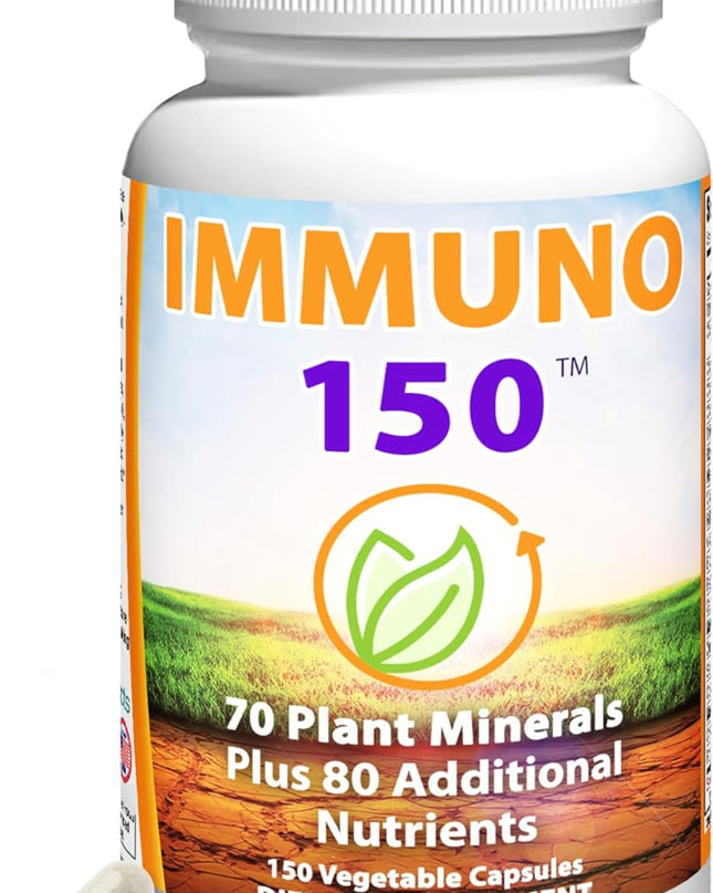 Immuno150 Immune Support Supplement, 150 Vegetable Capsules - Immunity Boost Packed with 70 Trace Minerals, 13 Essential Vitamins, Antioxidants, Herbs & Amino Acids - Immune System Booster for Adults