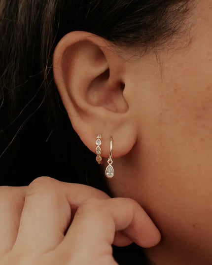 April Raindrop Dangle Hoops