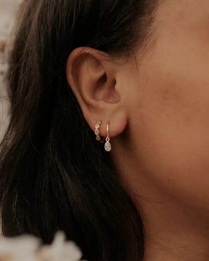 April Raindrop Dangle Hoops