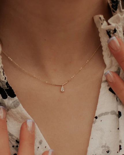 Harper Diamond Teardrop Necklace