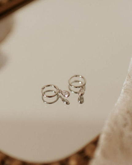 April Raindrop Dangle Hoops