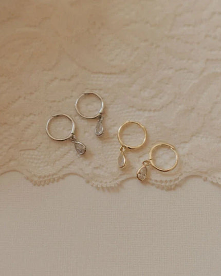 April Raindrop Dangle Hoops