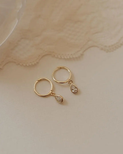 April Raindrop Dangle Hoops
